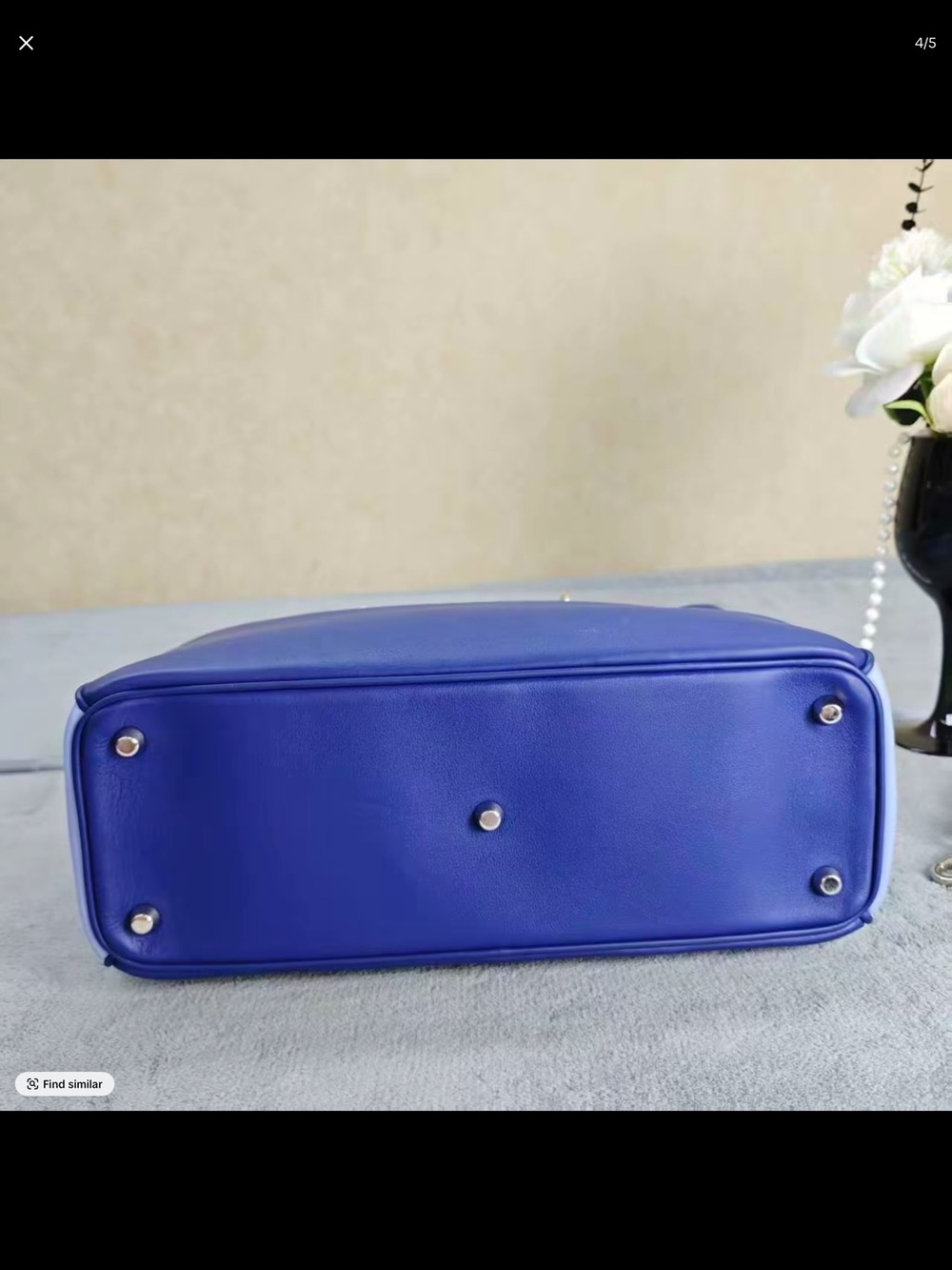 Dior Two-Tone Satchel in Blue and Neon Yellow - Picture 5 of 7